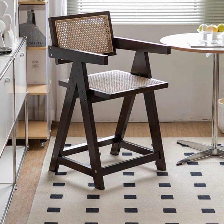 NOQAVERA Scandinavian Wood Bar Stool