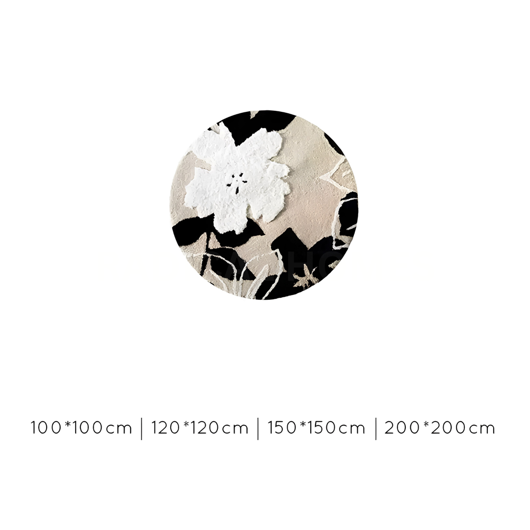 VIRELLUNE Modern Floral Soft Round Rug - Cassa Haus Singapore