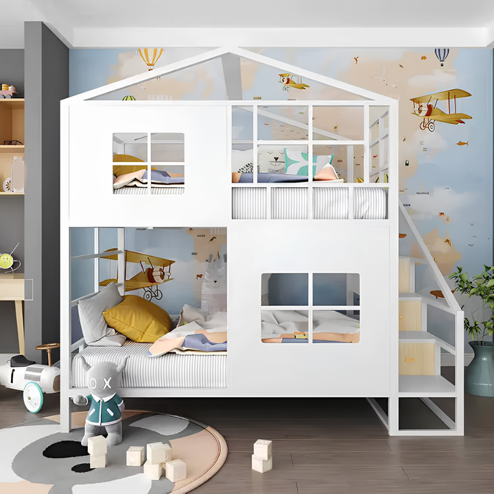 WILO Modern Children’s Double Decker Bedframe - Cassa Haus Singapore