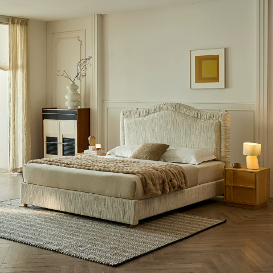 MARVENA Modern Fabric Bedframe - Cassa Haus Singapore