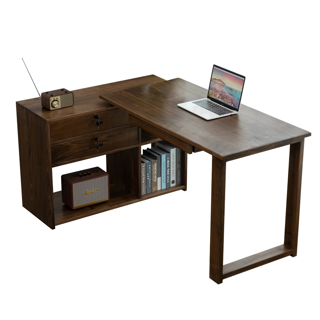 REDFORD Modern Walnut Wood Study Table