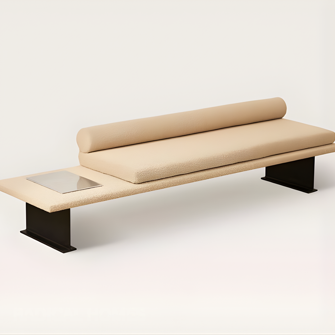 ELVIRA Minimalist Entryway Boucle Fabric Bench
