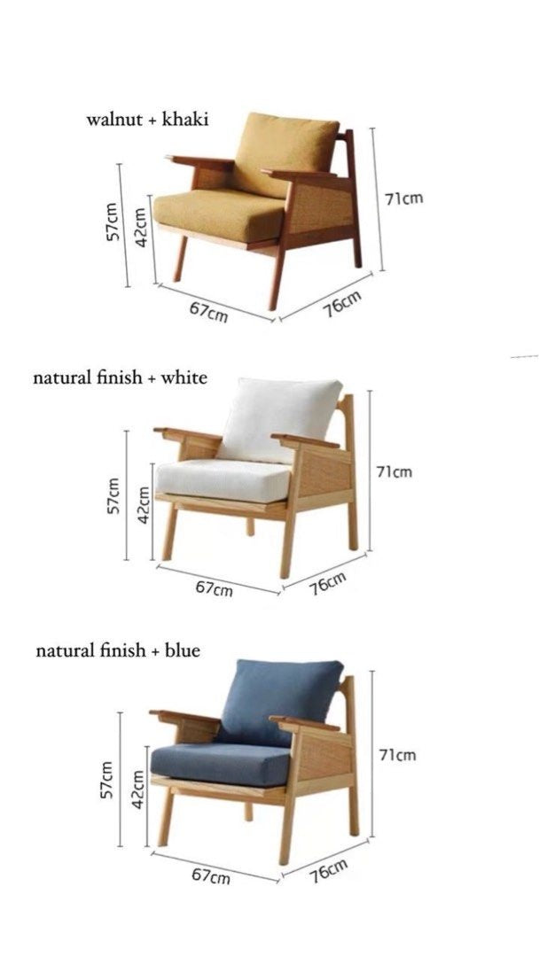 TOVEN Solid Wood Modern Lounge Chair