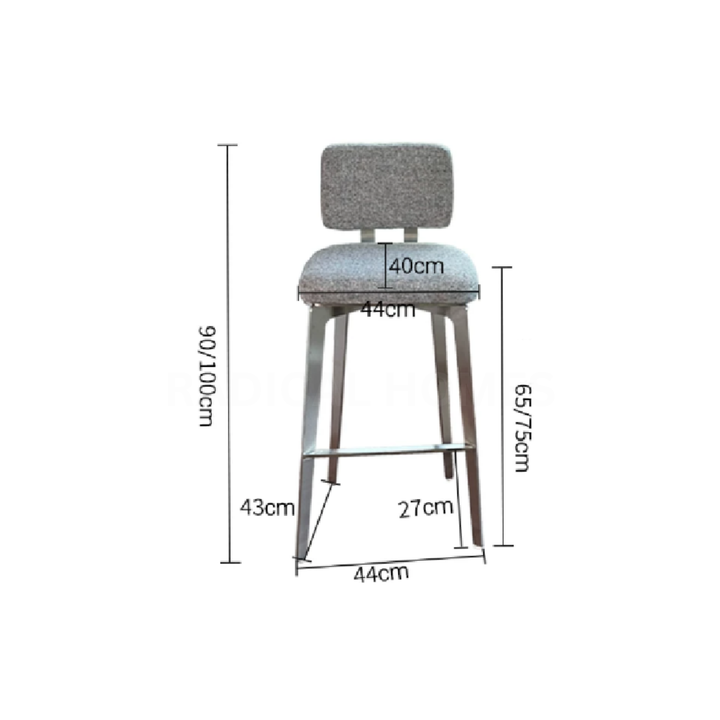 RYVANO Modern Fabric Bar Stool
