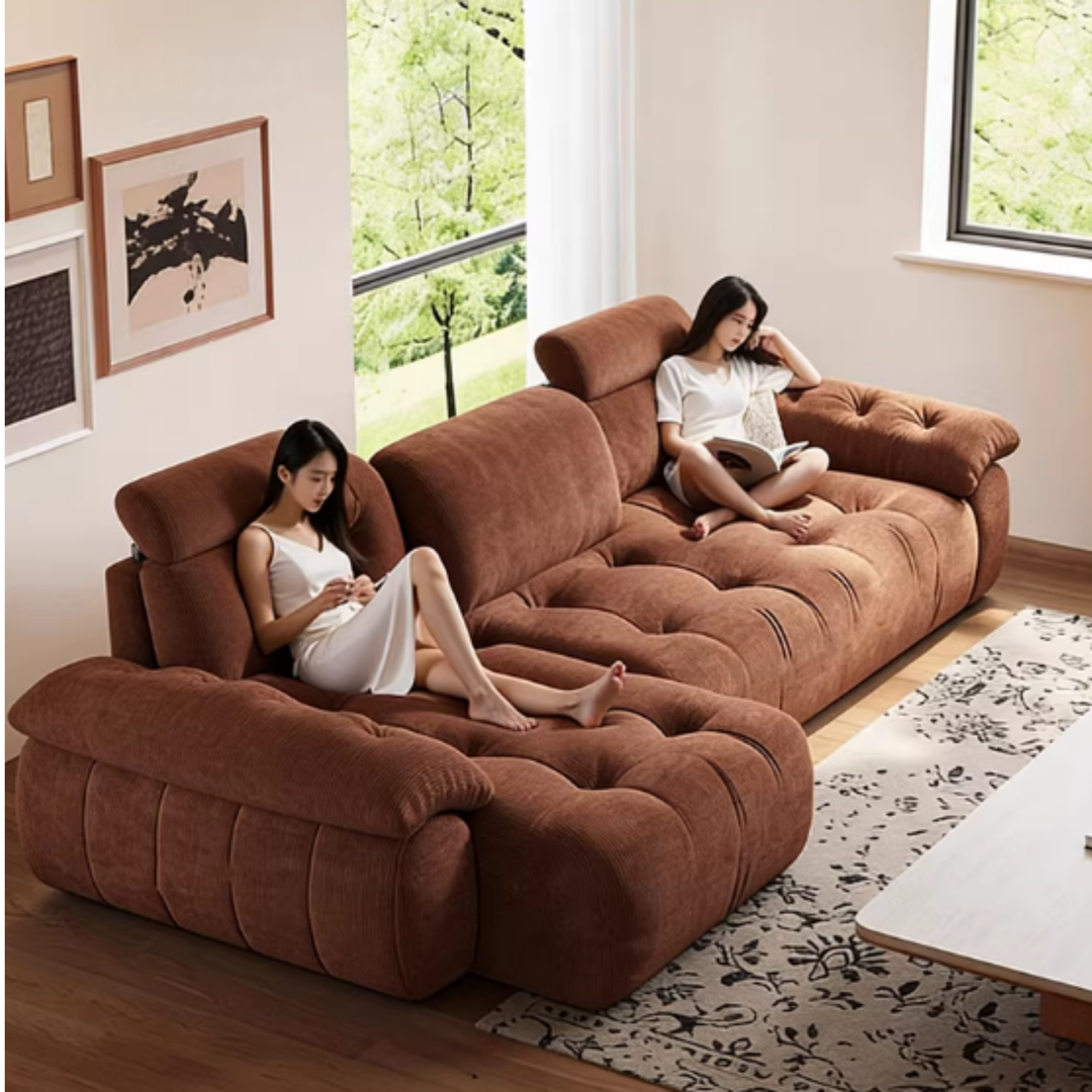 ESTRON Adjustable Backrest Fabric Sofa