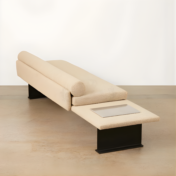 ELVIRA Minimalist Entryway Boucle Fabric Bench