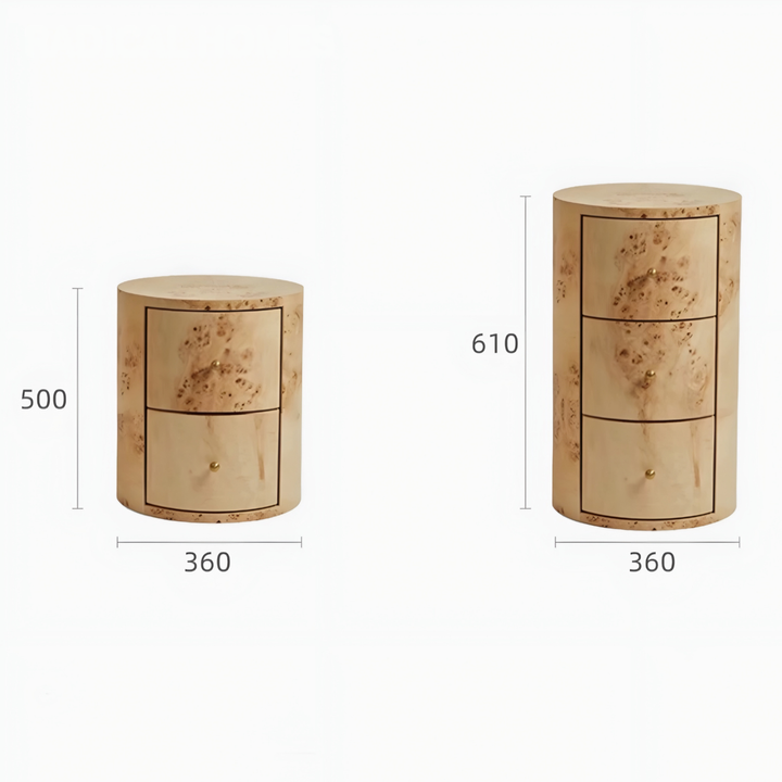 CYRANO Mappa Burl Bedside Table - Cassa Haus Singapore