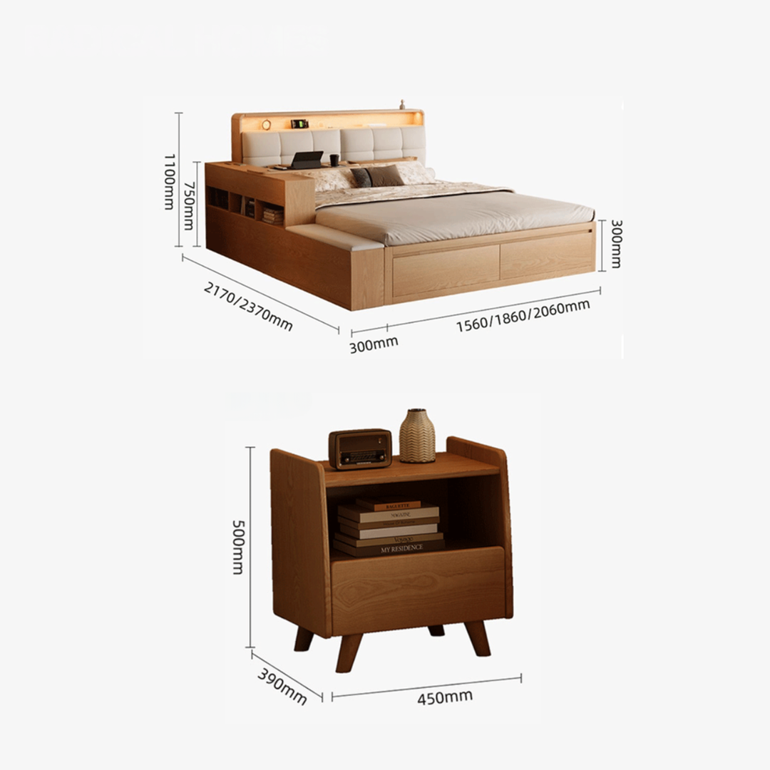 TAZMER Modern Multipurpose Storage Bedframe - Cassa Haus Singapore