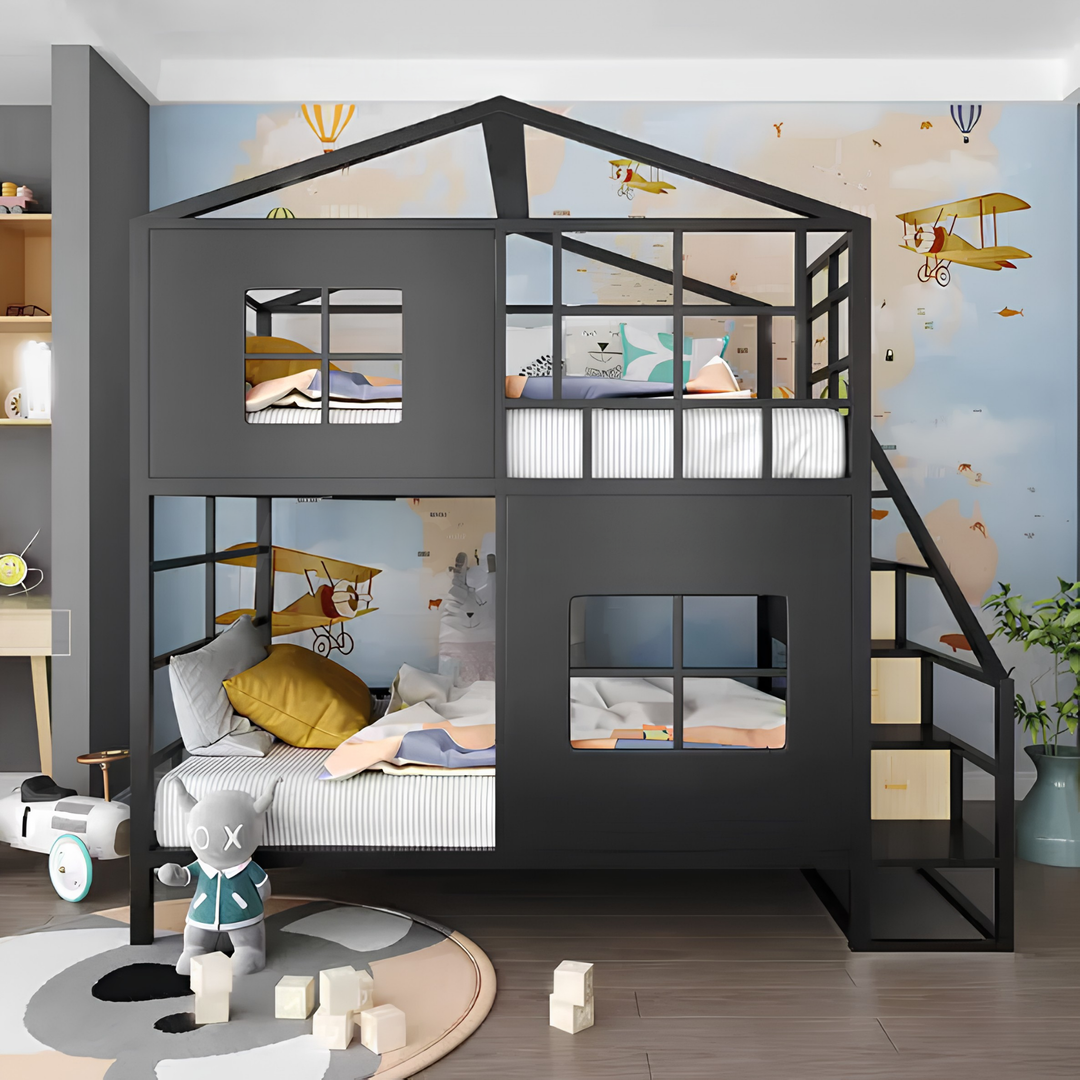 WILO Modern Children’s Double Decker Bedframe - Cassa Haus Singapore