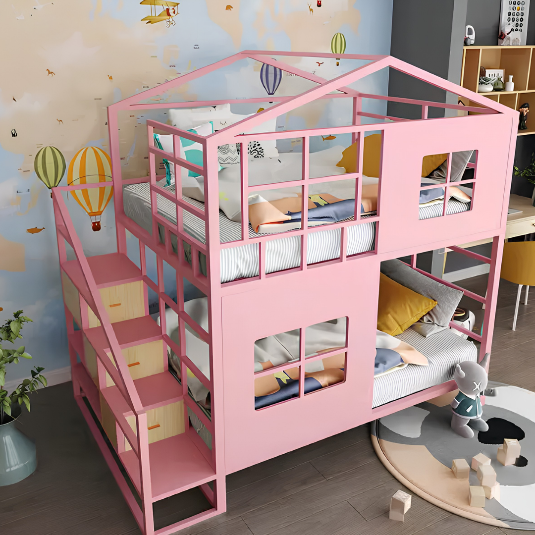 WILO Modern Children’s Double Decker Bedframe - Cassa Haus Singapore