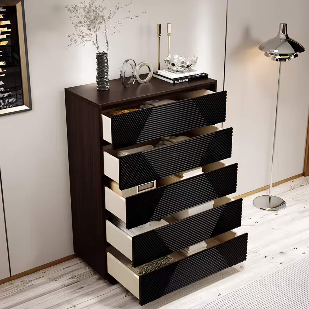 VETTORE Modern Solid Wood Chest of Drawers - Cassa Haus Singapore