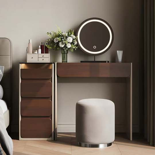 VALTERRA Modern Walnut Vanity Table - Cassa Haus Singapore