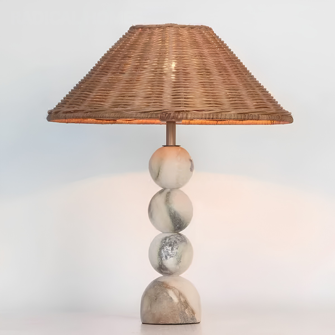 CORWINDA Rustic Marble Table Lamp - Cassa Haus Singapore