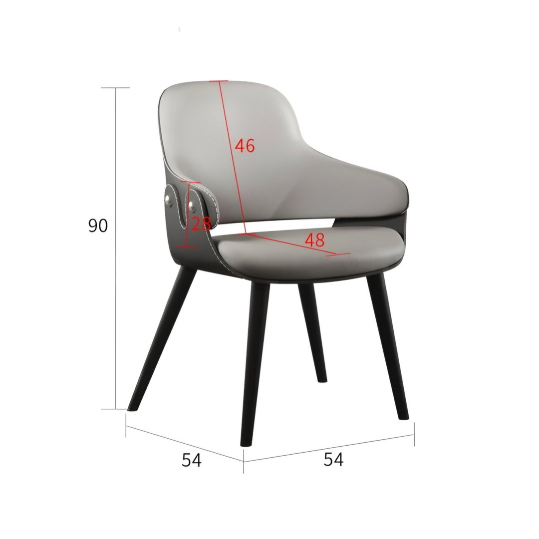DOMINIC Modern Leather Dining Chair - Cassa Haus Singapore