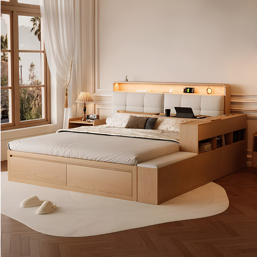 TAZMER Modern Multipurpose Storage Bedframe - Cassa Haus Singapore