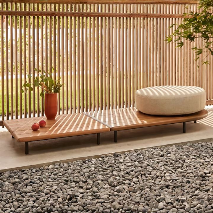 EVARELLE Modern Outdoor Teak Wood Sofa - Cassa Haus Singapore