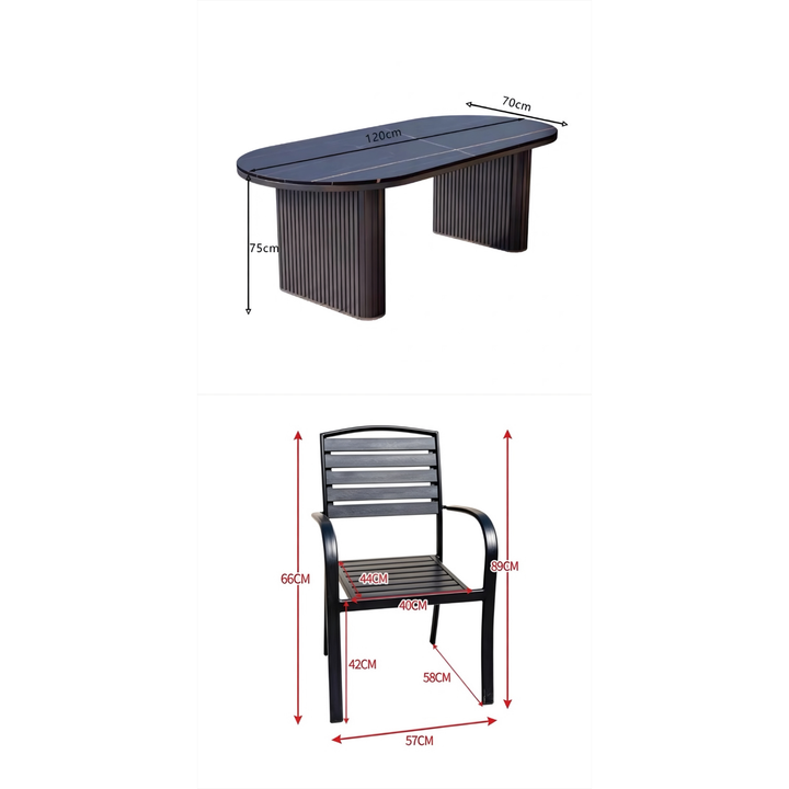 ZERVAQUE Modern Outdoor Dining Table and Chairs - Cassa Haus Singapore