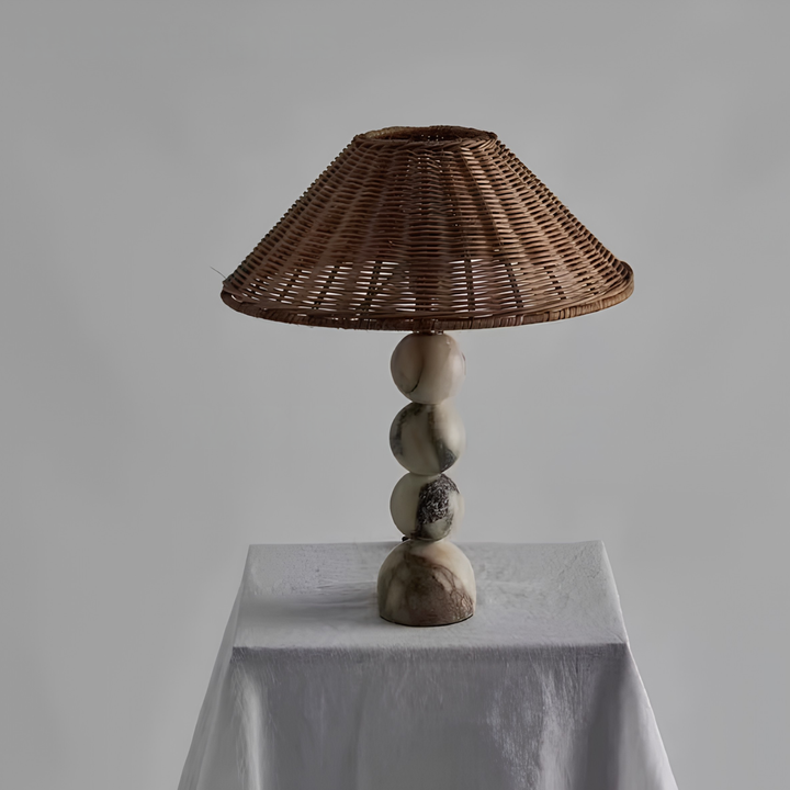 CORWINDA Rustic Marble Table Lamp - Cassa Haus Singapore