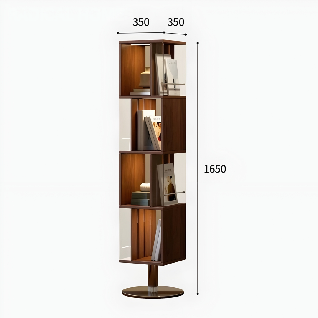 SOLVANE Modern Rotating Solid Wood Display Shelf