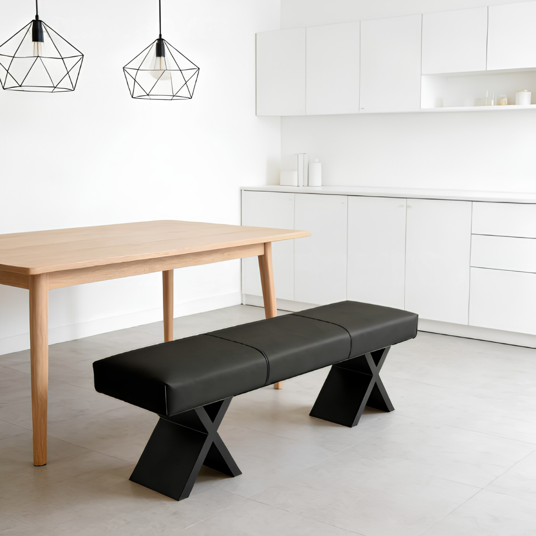 CALVINO Modern Leather Bench - Cassa Haus Singapore