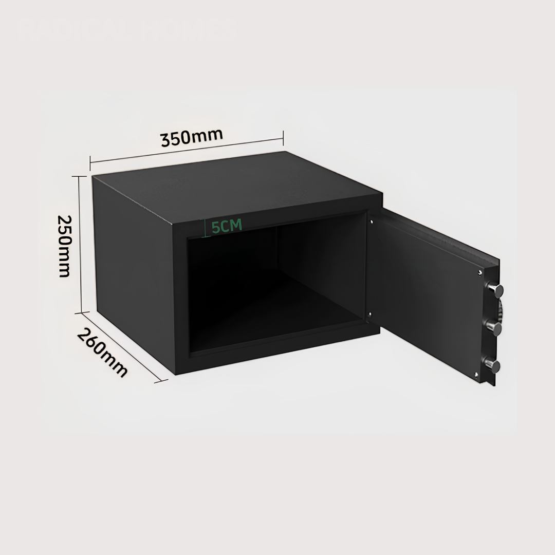 AUREN Modern Travertine Bedside Table With Safe - Cassa Haus Singapore