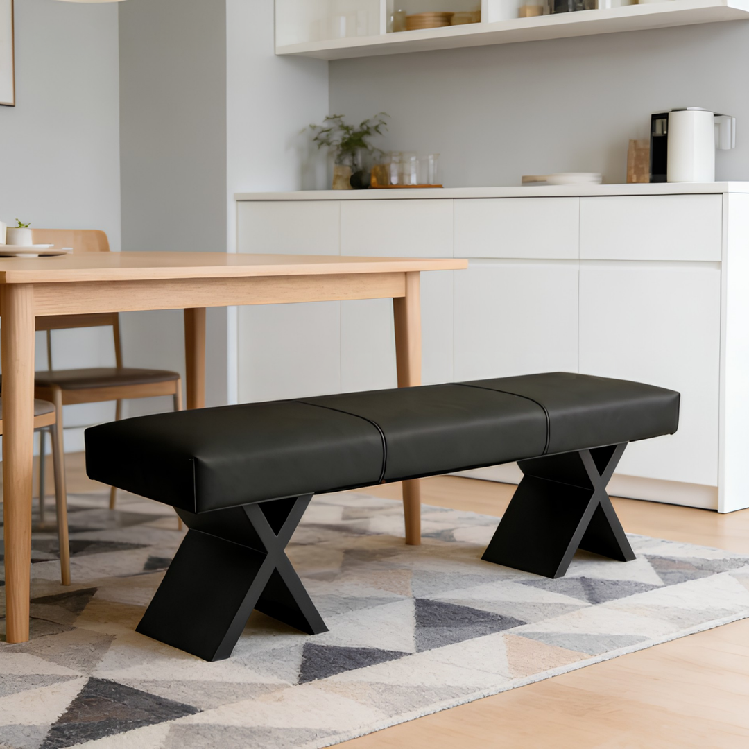 CALVINO Modern Leather Bench - Cassa Haus Singapore