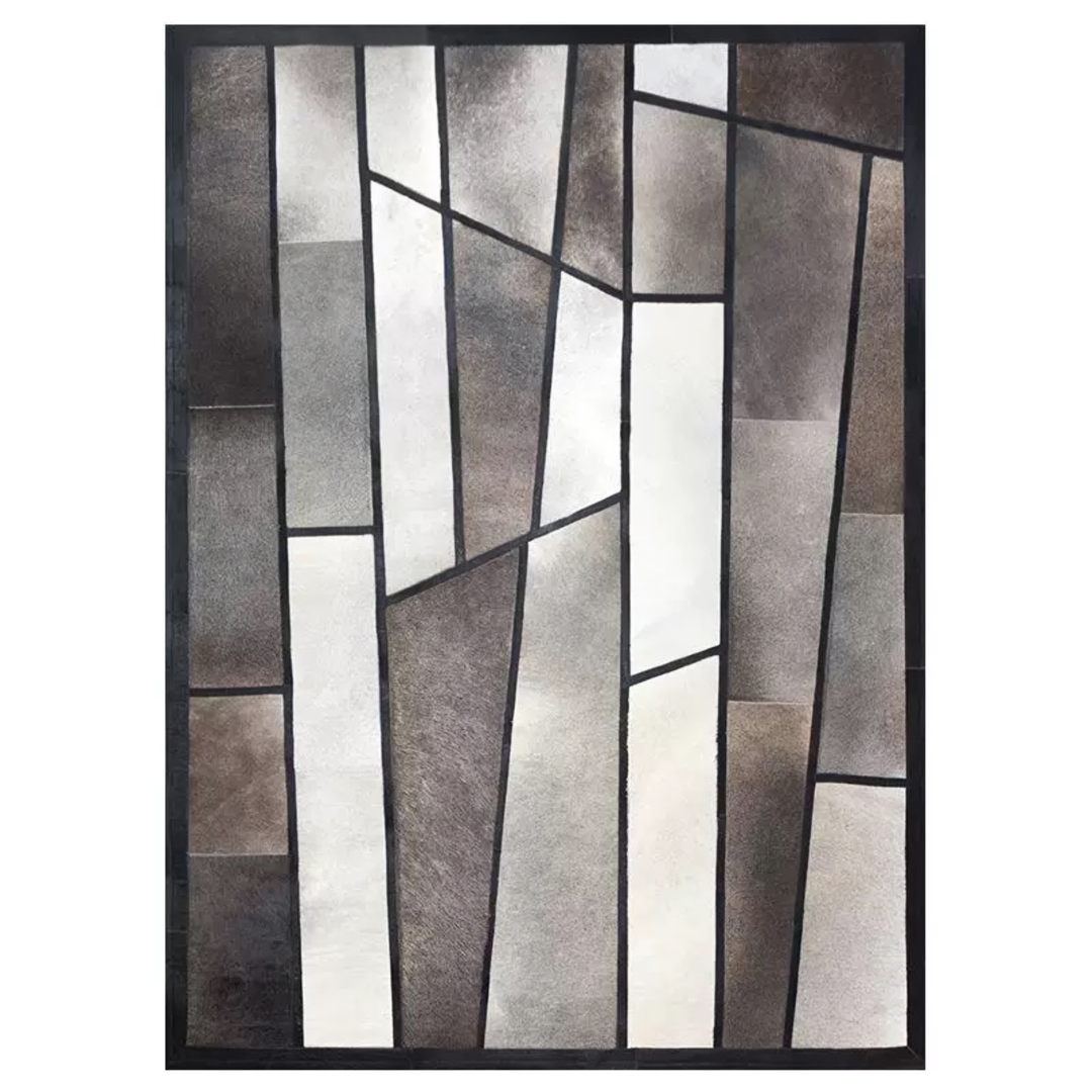 PATCH Modern Cowhide Leather Rug - Cassa Haus Singapore
