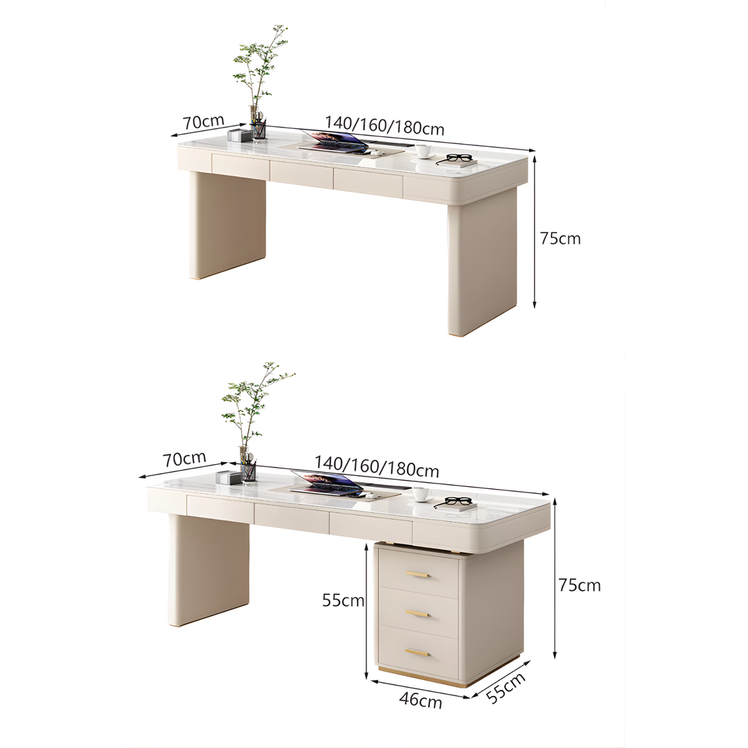 PEMBERTON Modern Sintered Stone Office Table / Study Desk with Chair Set