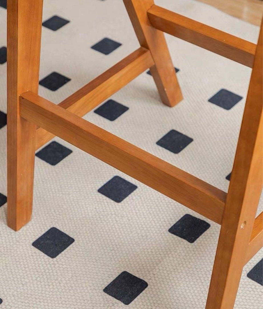 NOQAVERA Scandinavian Wood Bar Stool