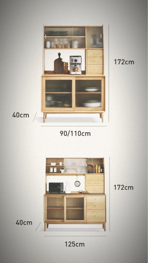 OLVANO Solid Wood Sideboard with Cabinet