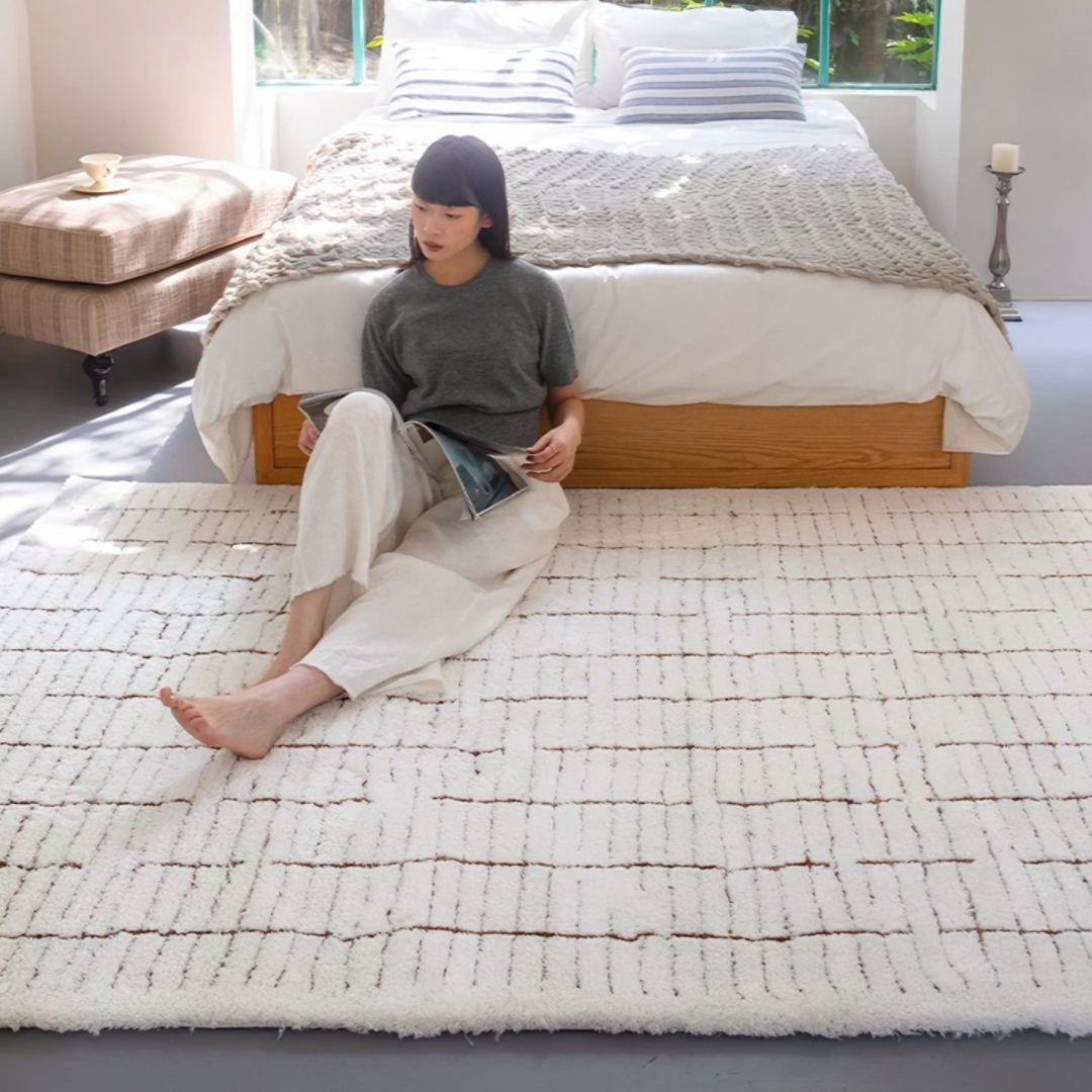 WEAVEMOLE Modern Textured Woven Rug - Cassa Haus Singapore
