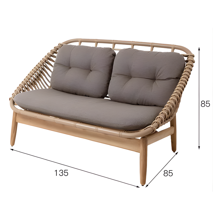ZORVANIQ Modern Outdoor Rattan Sofa