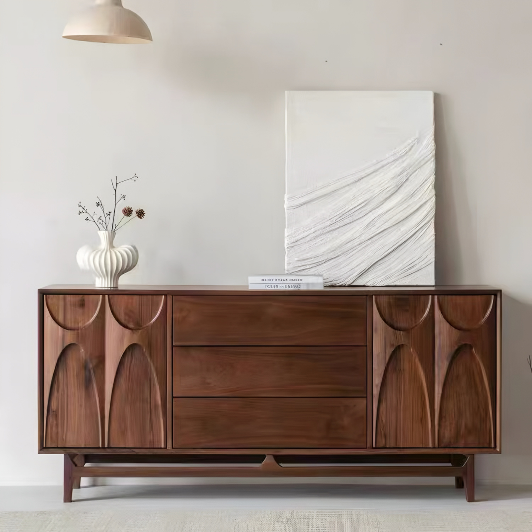 ARCOVEN Rustic Walnut Wood Sideboard