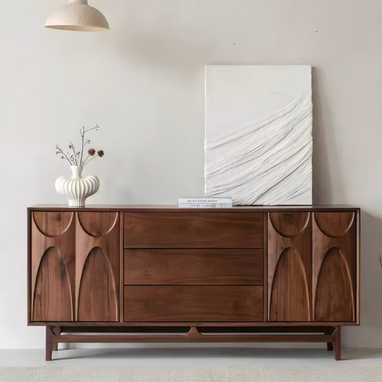 ARCOVEN Rustic Walnut Wood Sideboard - Cassa Haus Singapore