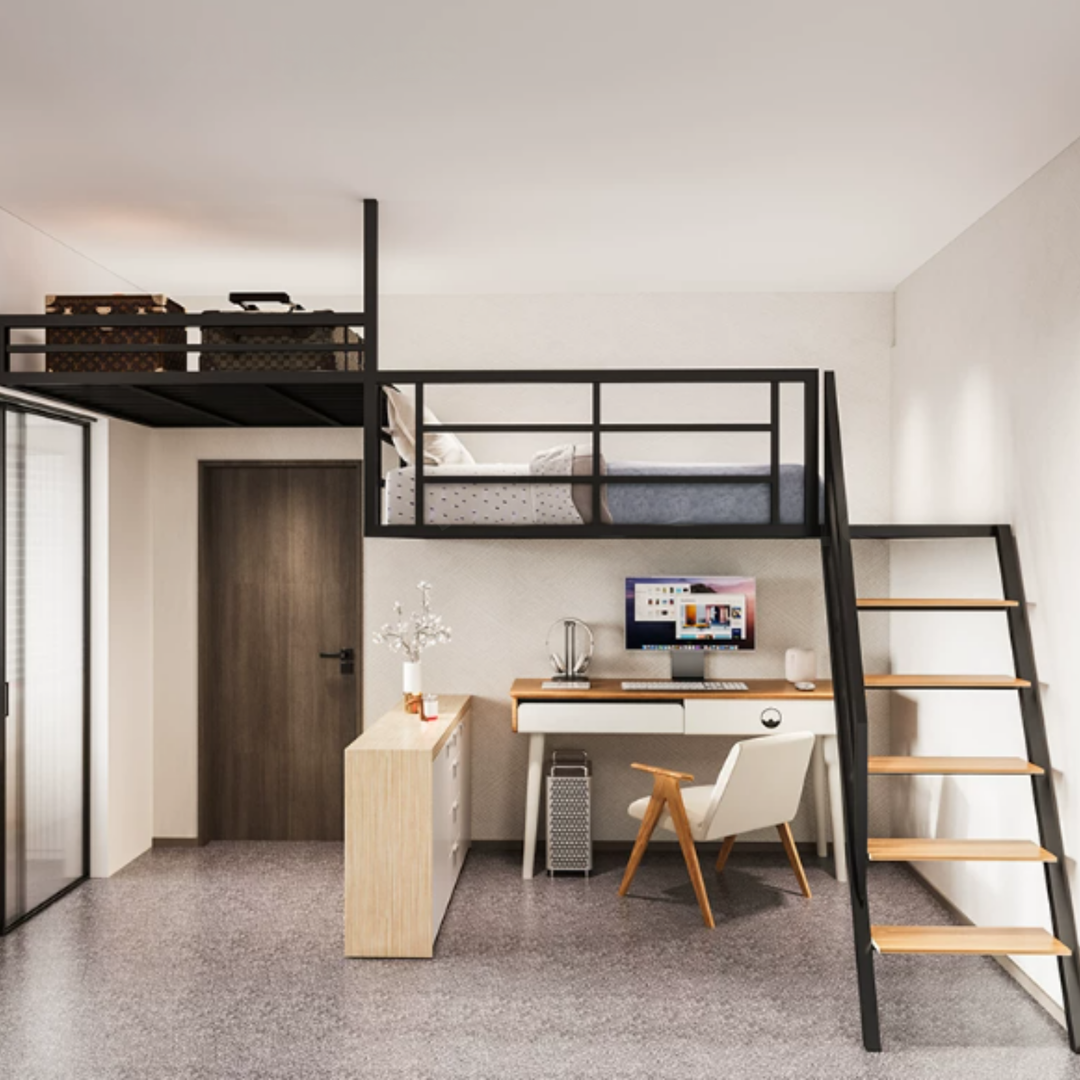 HIKO Modern Loft Bedframe With Storage - Cassa Haus Singapore