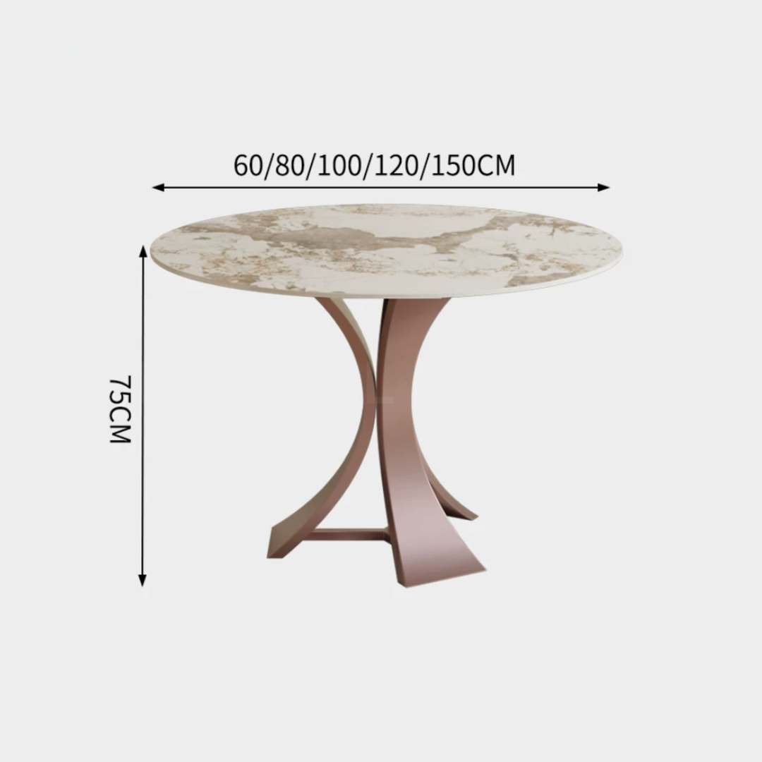 ARCOVA Modern Sintered Stone Round Dining Table - Cassa Haus Singapore