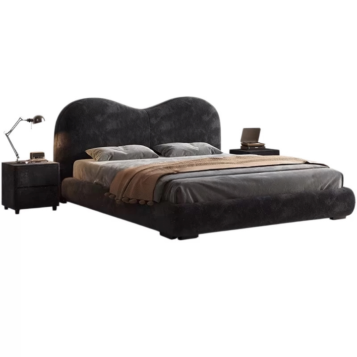 ELORIS Soft-Curve Bouclé Bedframe - Cassa Haus Singapore