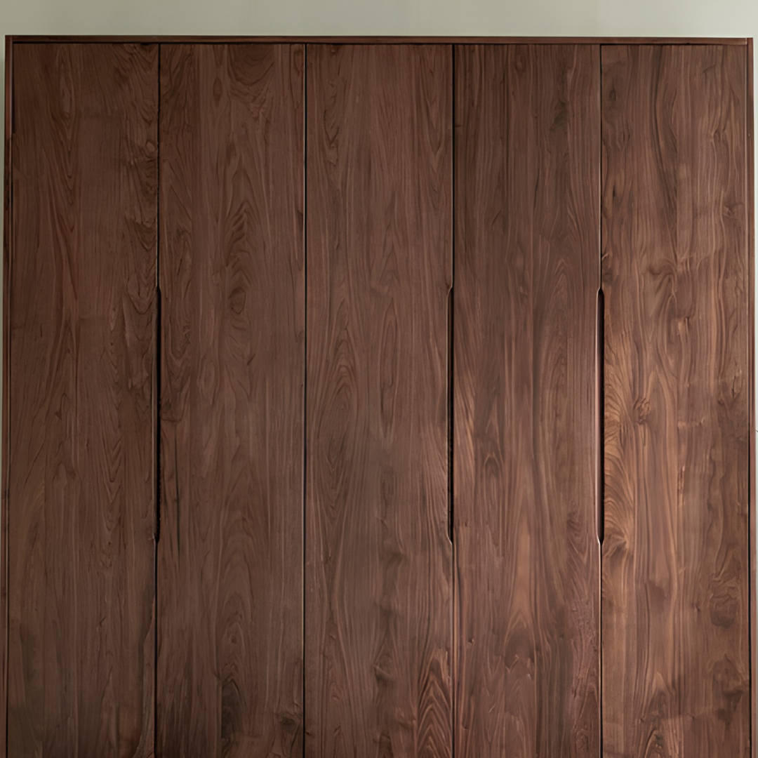 MORQEN Modern Black Walnut Wood Wardrobe - Cassa Haus Singapore