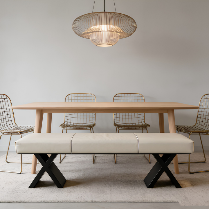 CALVINO Modern Leather Bench - Cassa Haus Singapore