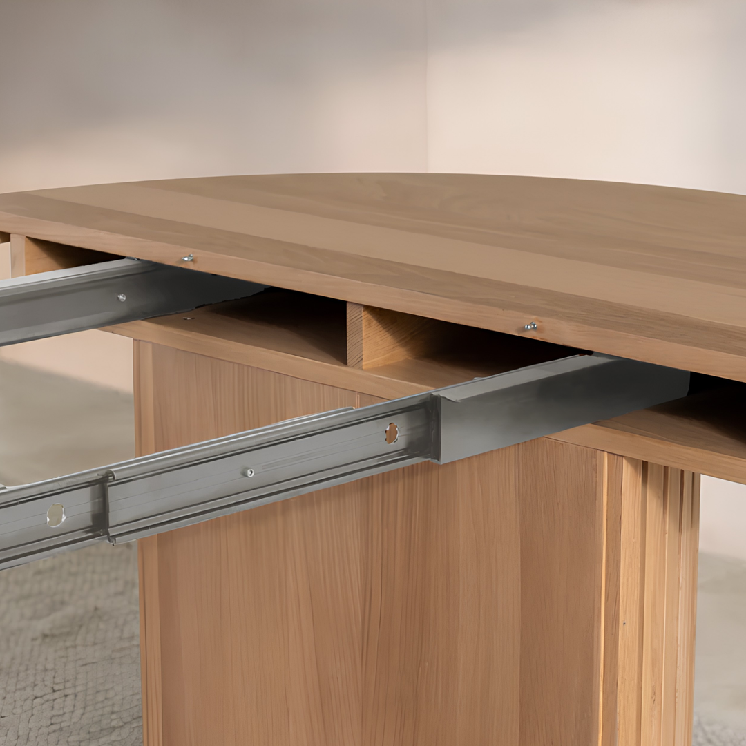 TAMBOURINE Modern Extendable Solid Wood Dining Table