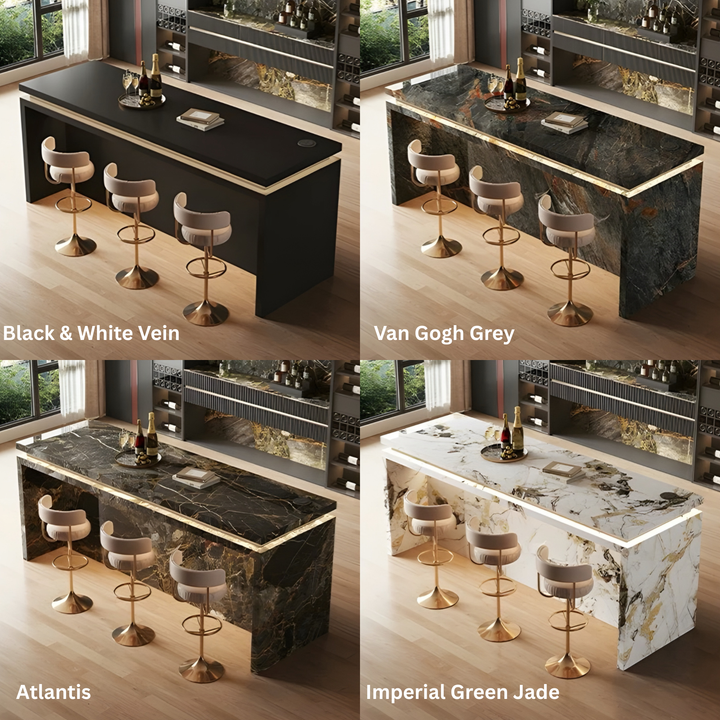 VESTRAVO Modern Sintered Stone Island Bar Table