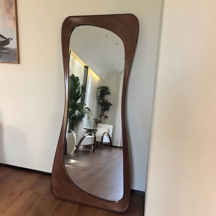 WYNDO Modern Walnut Full Length Mirror