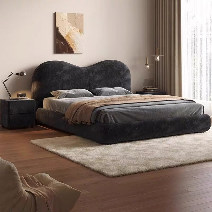 ELORIS Soft-Curve Bouclé Bedframe - Cassa Haus Singapore