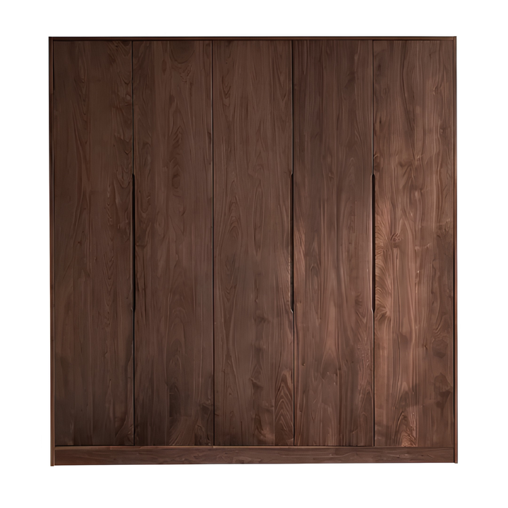 MORQEN Modern Black Walnut Wood Wardrobe - Cassa Haus Singapore