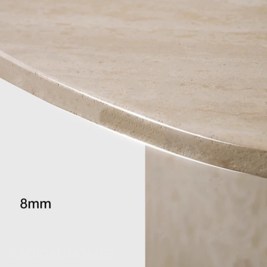 SORELLO Modern Travertine Round Coffee Table Set