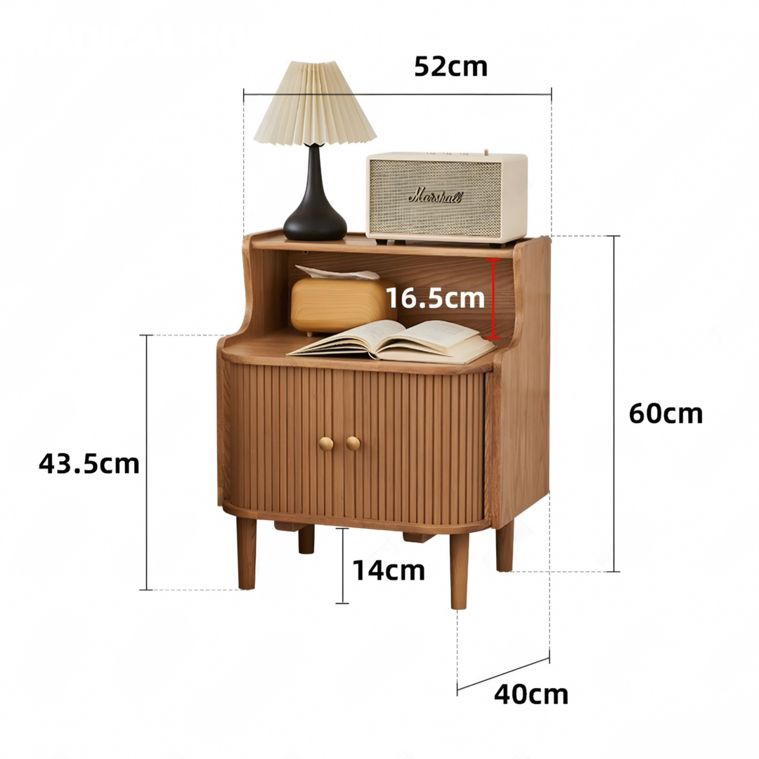 AVELIN Modern Solid Wood Bedside Table