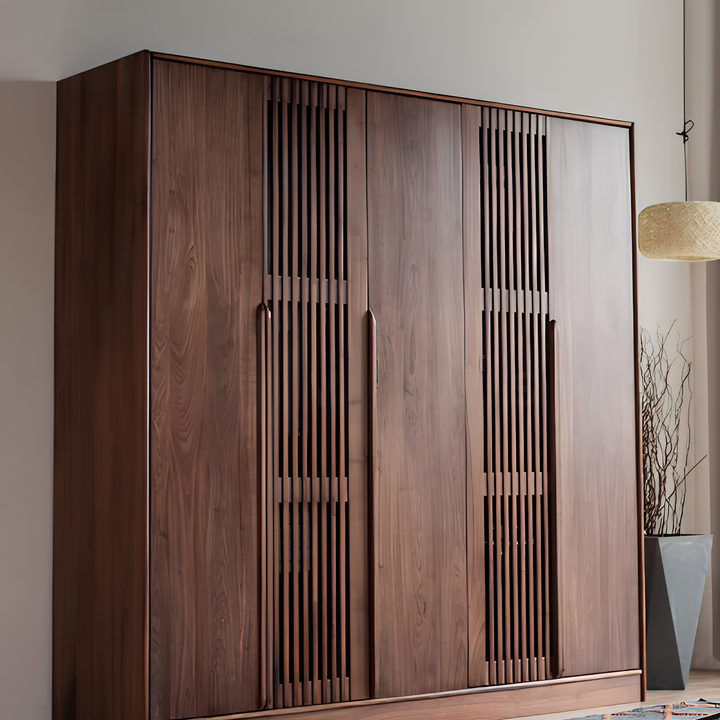 VASKER Modern Black Walnut Wood Wardrobe - Cassa Haus Singapore