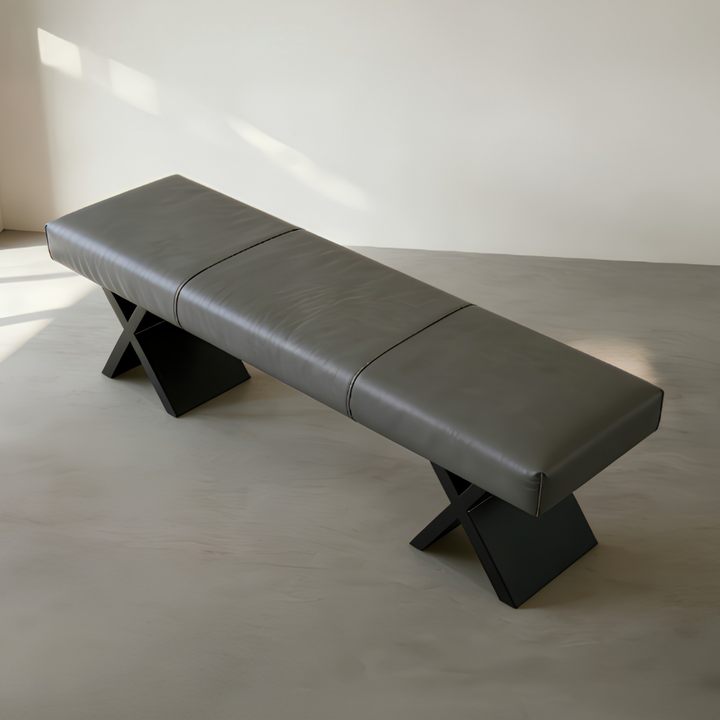 CALVINO Modern Leather Bench - Cassa Haus Singapore