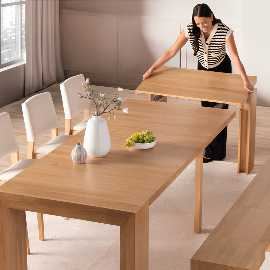 ACCORDION Modern Solid Wood Extendable Dining Table