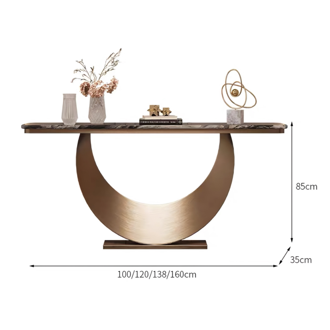 ARCELLE Modern Natural Marble Console Table - Cassa Haus Singapore
